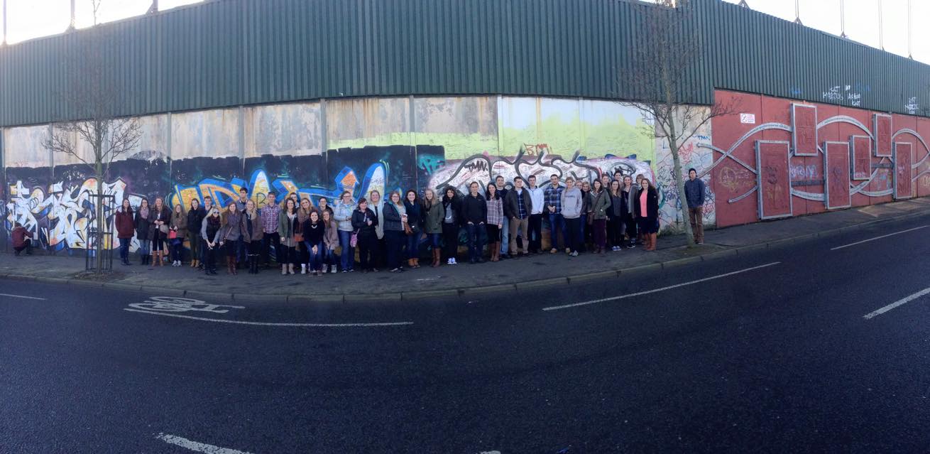 Our group at the Peace Wall in Belfast.